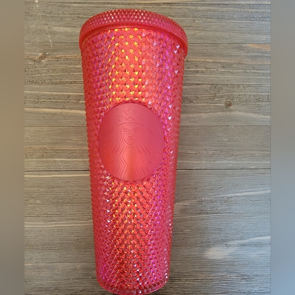Starbucks Accessories - Starbucks Neon Pink Iridescent Studded Tumbler 24 oz Venti -Glows in blacklight!
